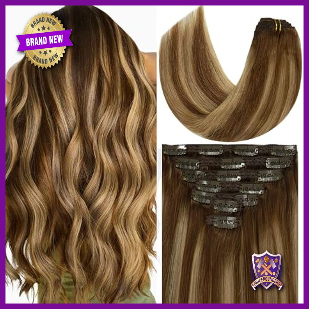 20 Inch Human Hair Clip-In Extensions 140g Straight Double Weft